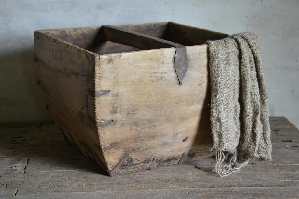 Oude houten zaaibak / rijstbak, Ophalen of Verzenden, Nieuw, Vierkant, Hout