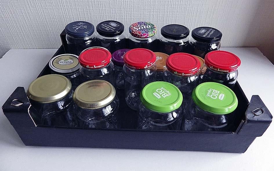 Confituurpotten of Glazen Bokalen: €.1,0 p/3st., Ophalen, Zo goed als nieuw