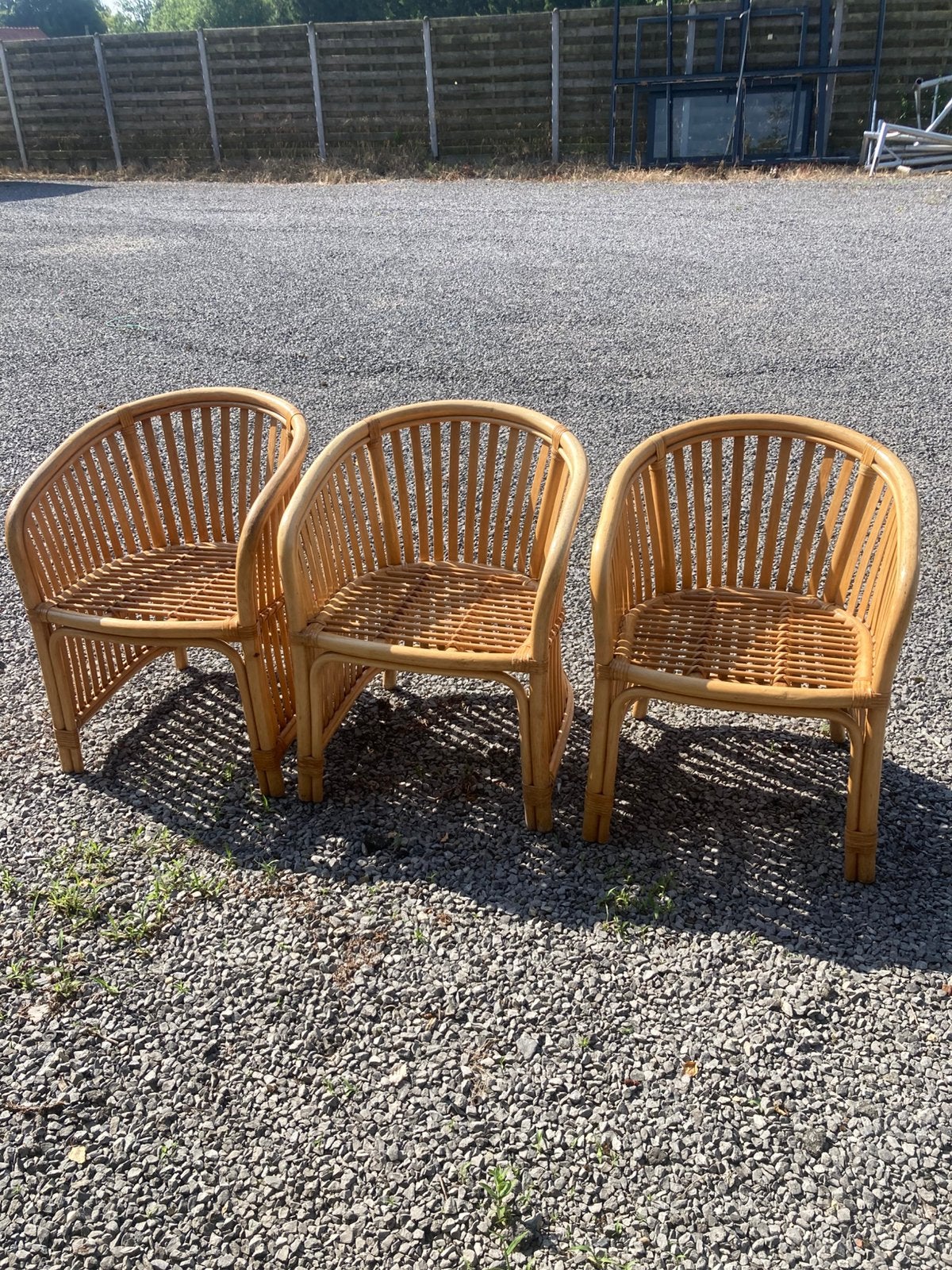 6 rotan/ rieten kuipstoelen, Tuin en Terras, Tuinstoelen, Ophalen, Zo goed als nieuw, Rotan