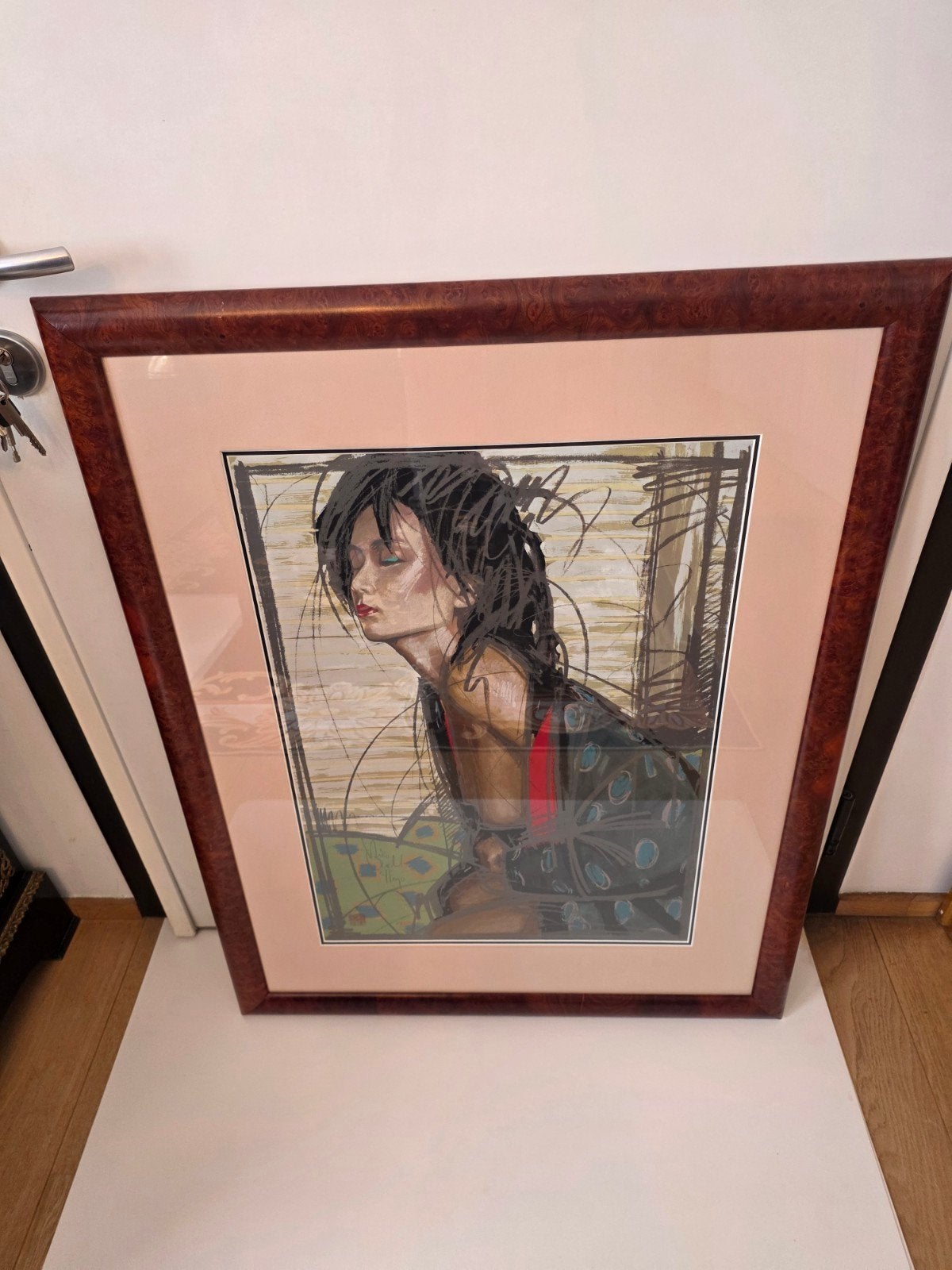 Nico Vrielink – "Jeane" (1990) – Gelimiteerde Zeefdruk/Lith, Enlèvement, Sérigraphie, Numéroté