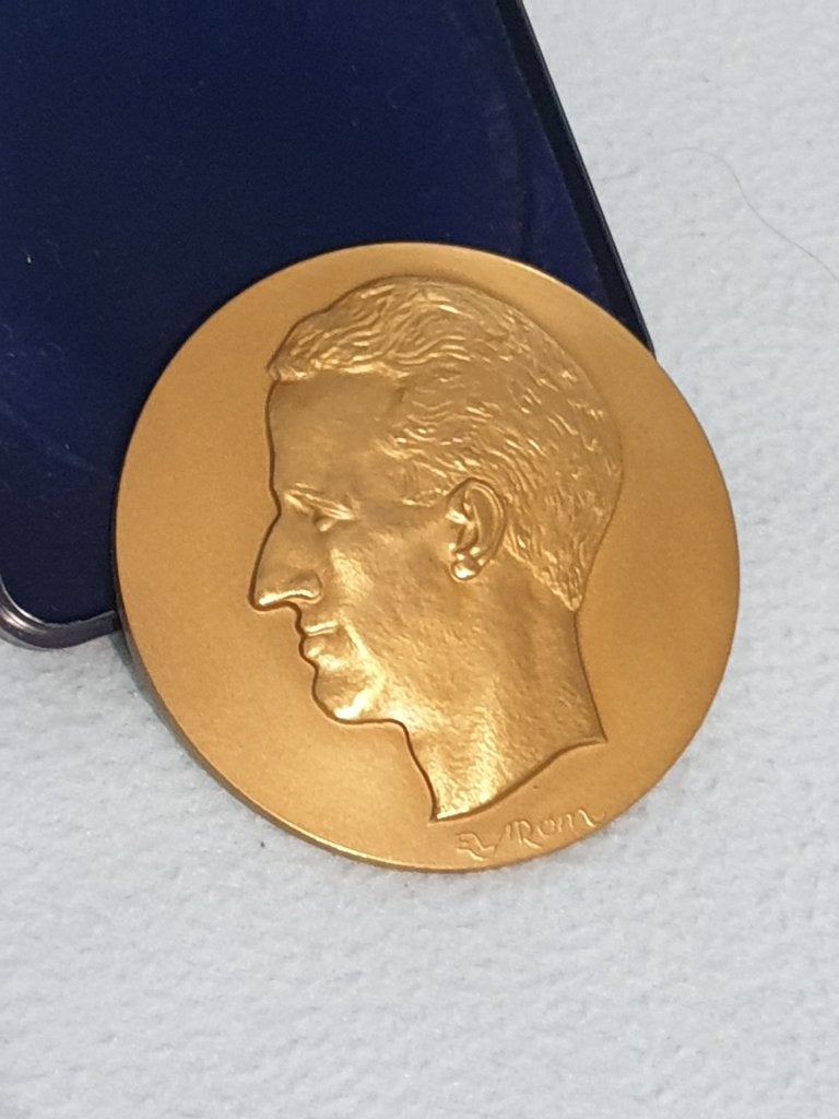 Bronzen medaille Koning Boudewijn, Ophalen of Verzenden, Brons