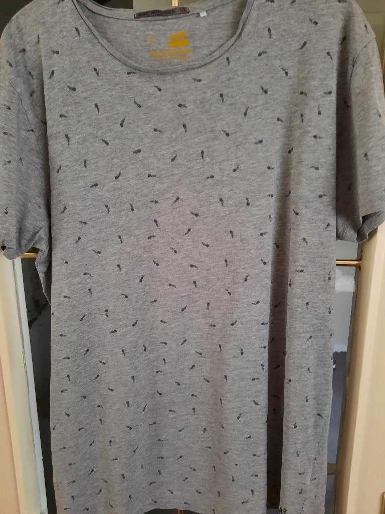 T-shirt gris avec accent de plume, Gris, Enlèvement ou Envoi, Taille 52/54 (L), No Excess