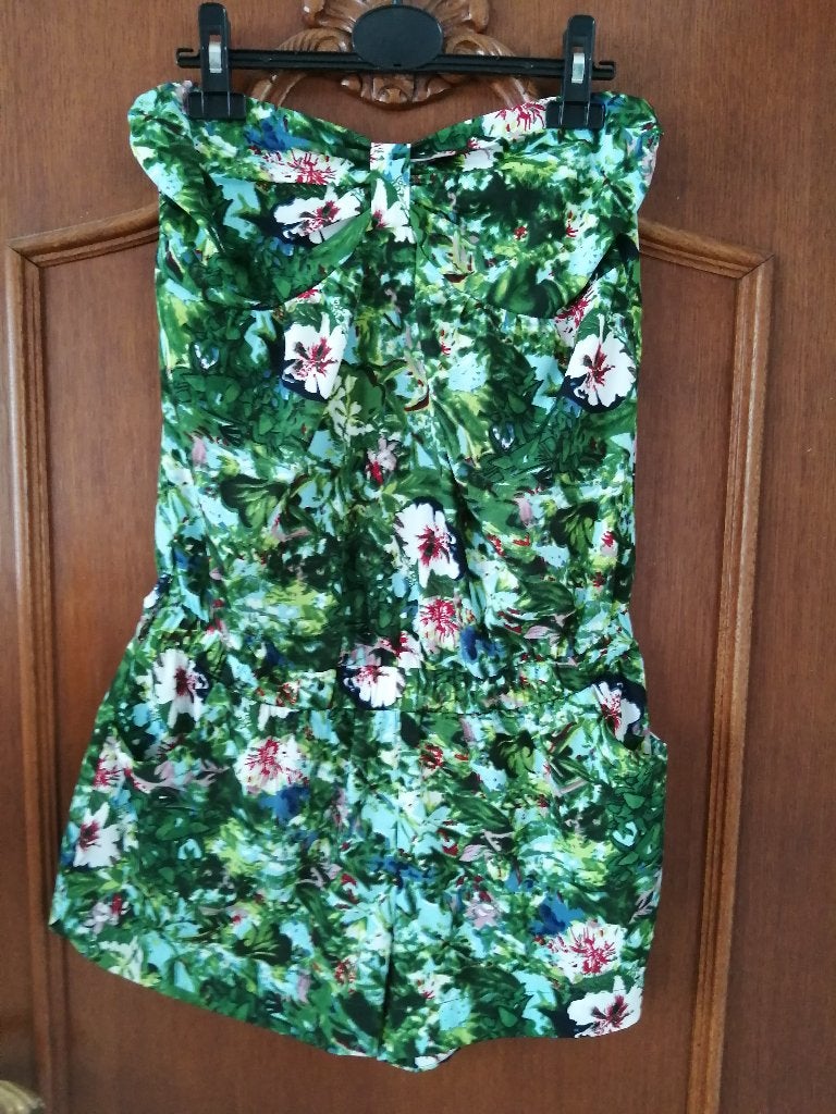 Combishort à imprimé tropical avec ceinture, Vêtements | Femmes, Combinaisons, Enlèvement ou Envoi, Comme neuf, Taille 38/40 (M)