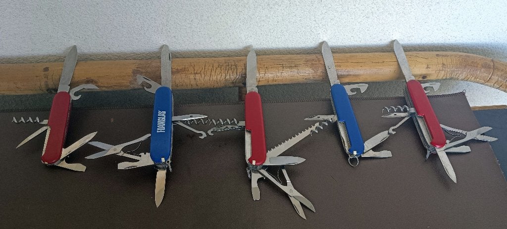 set (5) couteaux de poche Wenger/Victorinox, Enlèvement ou Envoi, Utilisé