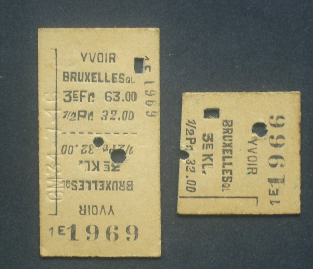 Titres de transport coupons cartonnés chemin de fer belge, Verzenden, Gebruikt, Trein, Overige typen