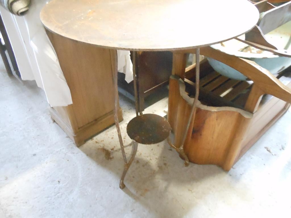table et 2 chaises en fer forgé, Enlèvement, Comme neuf, Rond, Métal