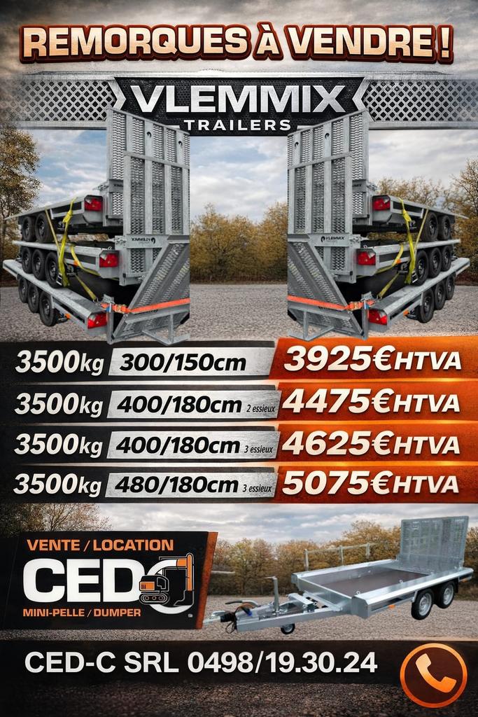 Remorque porte engin, Autos : Divers, Remorques, Enlèvement, Comme neuf
