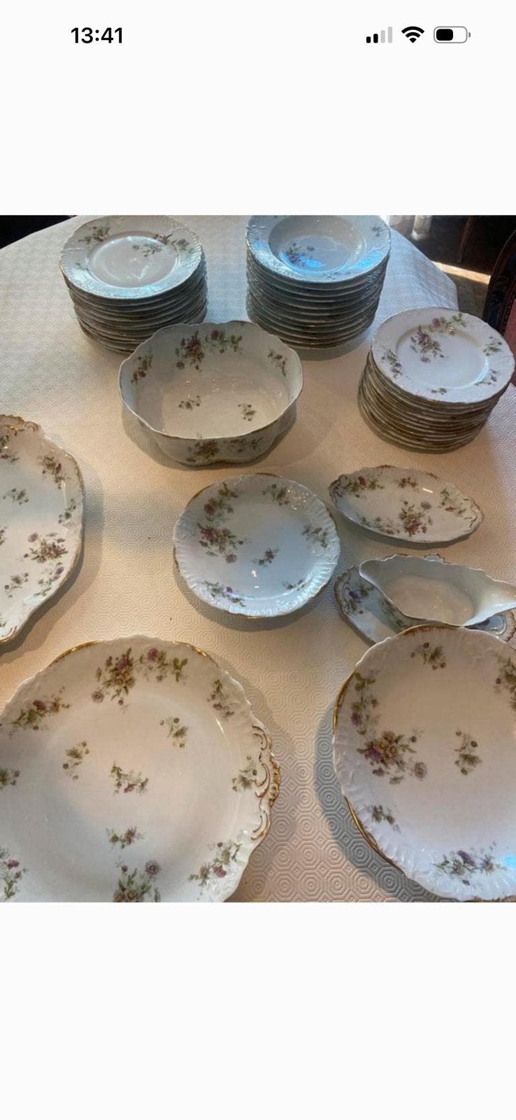Limoges 12 pers. Eetservies, Antiquités & Art, Antiquités | Services (vaisselle) complet, Enlèvement ou Envoi