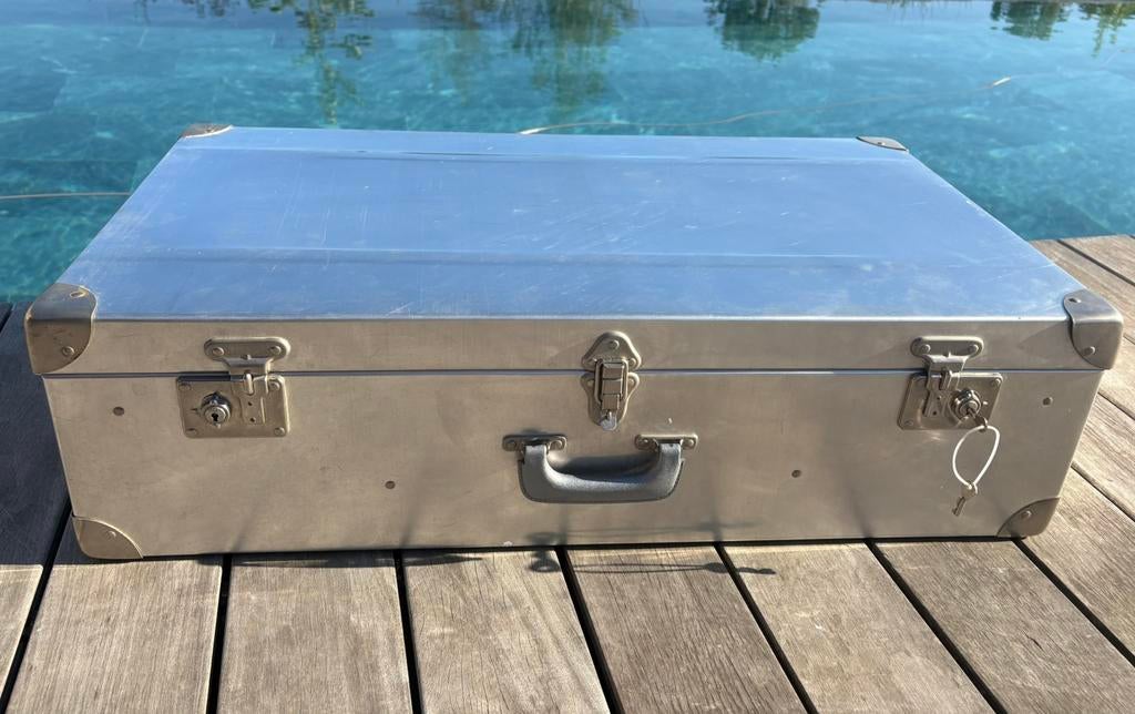 Vintage aluminium reiskoffer (Cheney England), Ophalen, Minder dan 50 cm, Gebruikt, 50 tot 100 cm