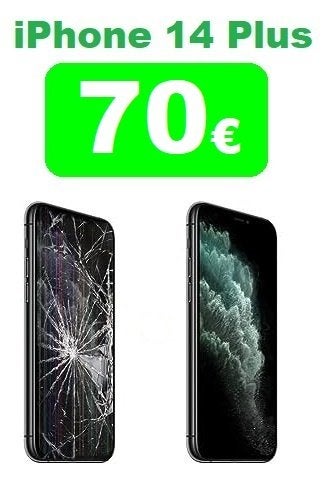 Remplacement écran iPhone 14 Plus au meilleur prix, Enlèvement, Apple