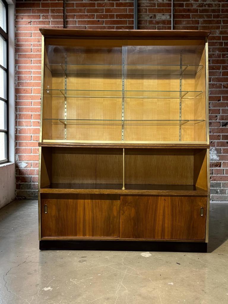 vitrine XL haute en bois vintage/armoire murale/meuble, Enlèvement