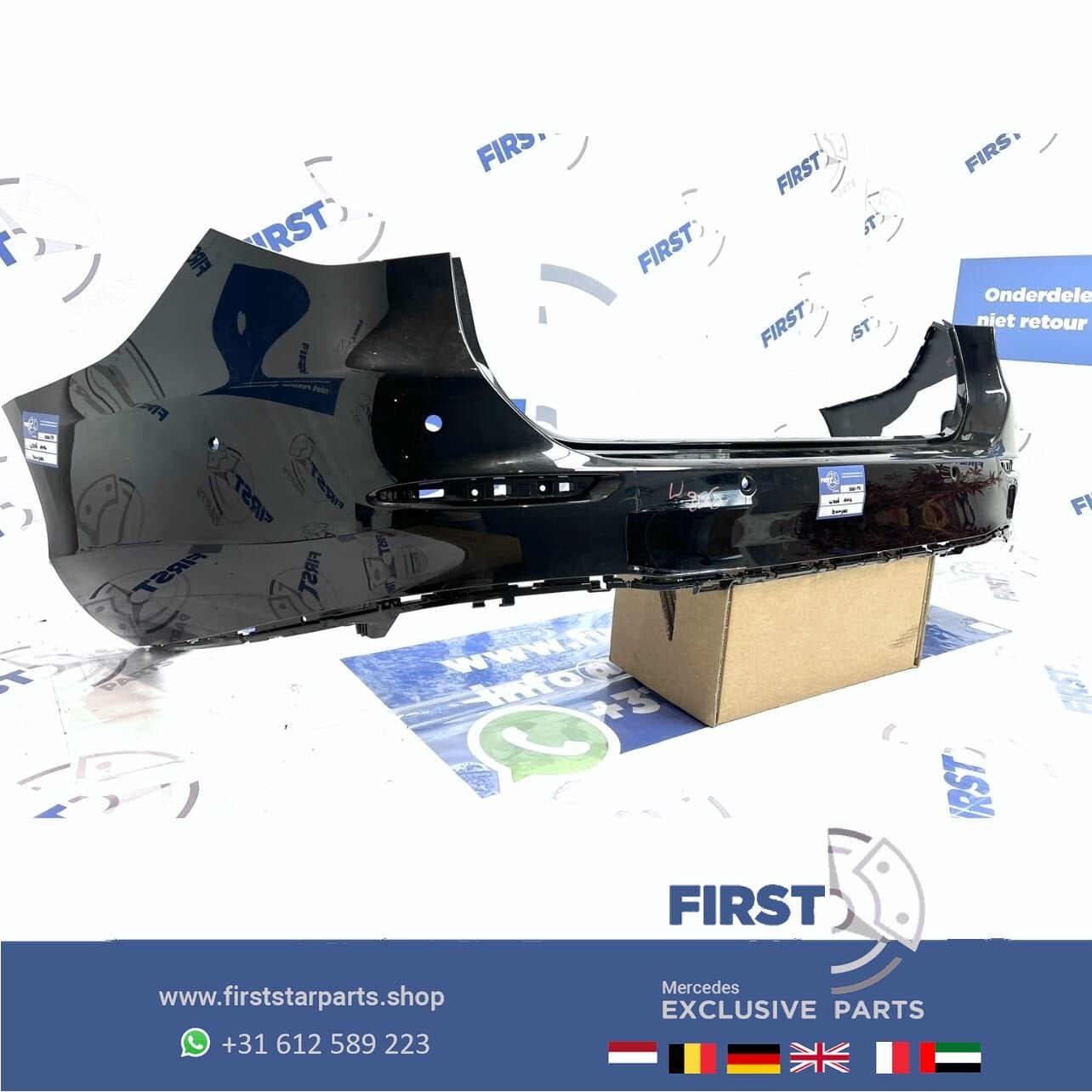 W206 S206 AMG ACHTERBUMPER 2021-2024 ZWART Mercedes C Klasse, Arrière, Utilisé, -, -