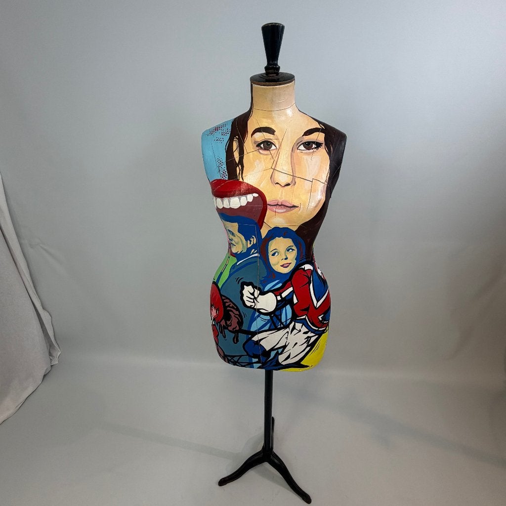 Pop-art-mannequin door Cédric Taling, 3D-effect, Ophalen of Verzenden, Textiel, Collage