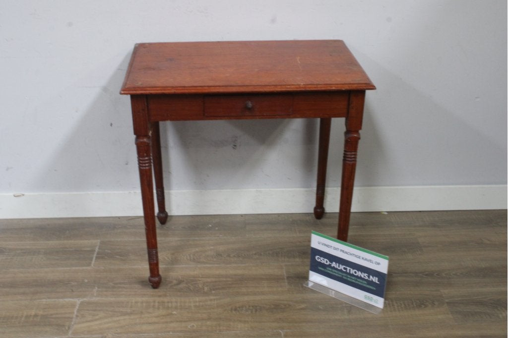 Antieke houten schrijftafel met lade, Enlèvement ou Envoi