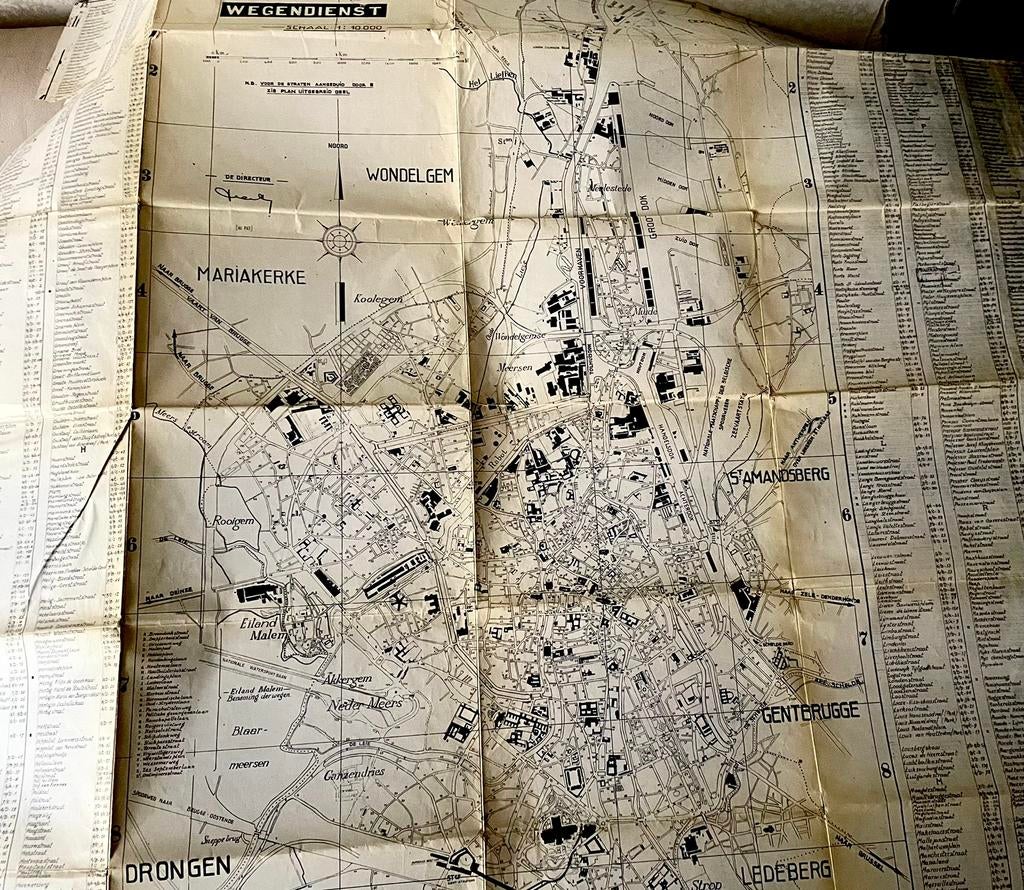 OUDE WEGENKAART STAD GENT ( ? Rond 1900 ? ), Boeken, Verzenden, 1800 tot 2000, België, Overige typen