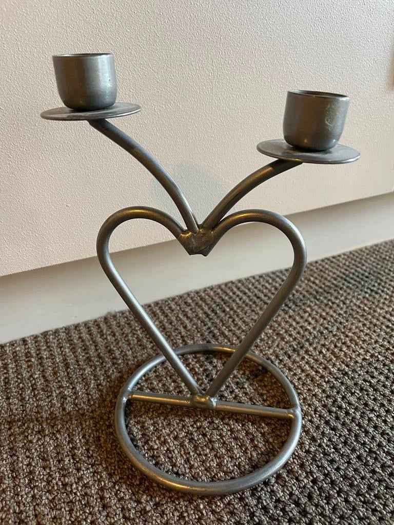 Kandelaar hartvormig - valentijn decoratie, Ophalen of Verzenden, Zo goed als nieuw, Kandelaar