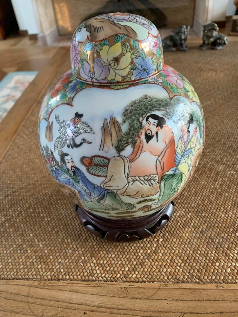 Chinese vintage gemberpot famille rose, Ophalen of Verzenden