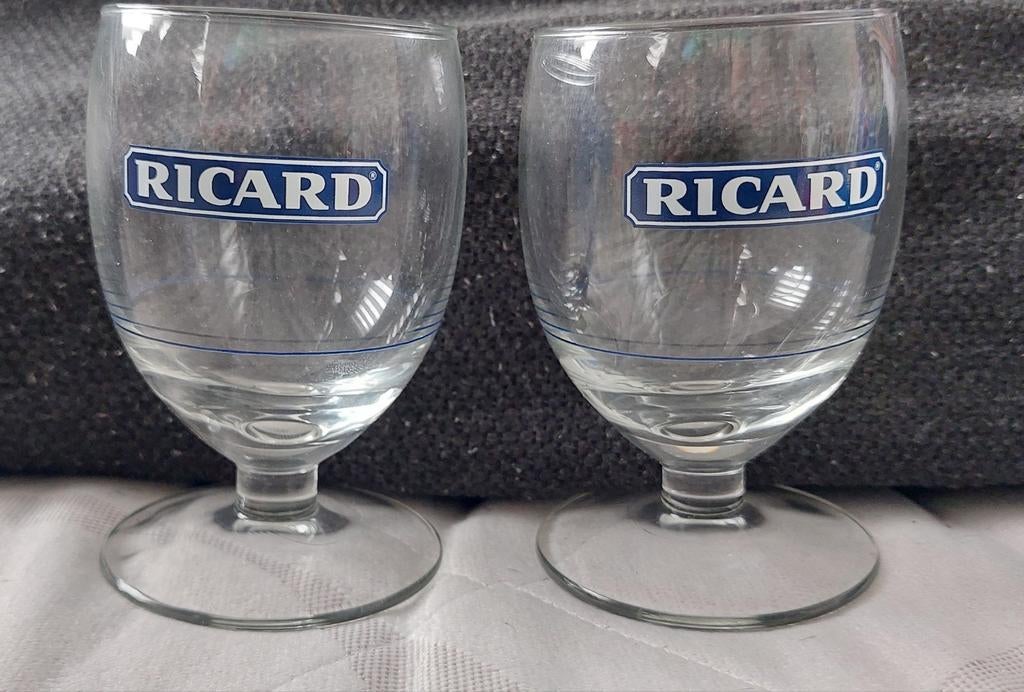 2 verres ricard écriture blanche, Enlèvement ou Envoi, Comme neuf