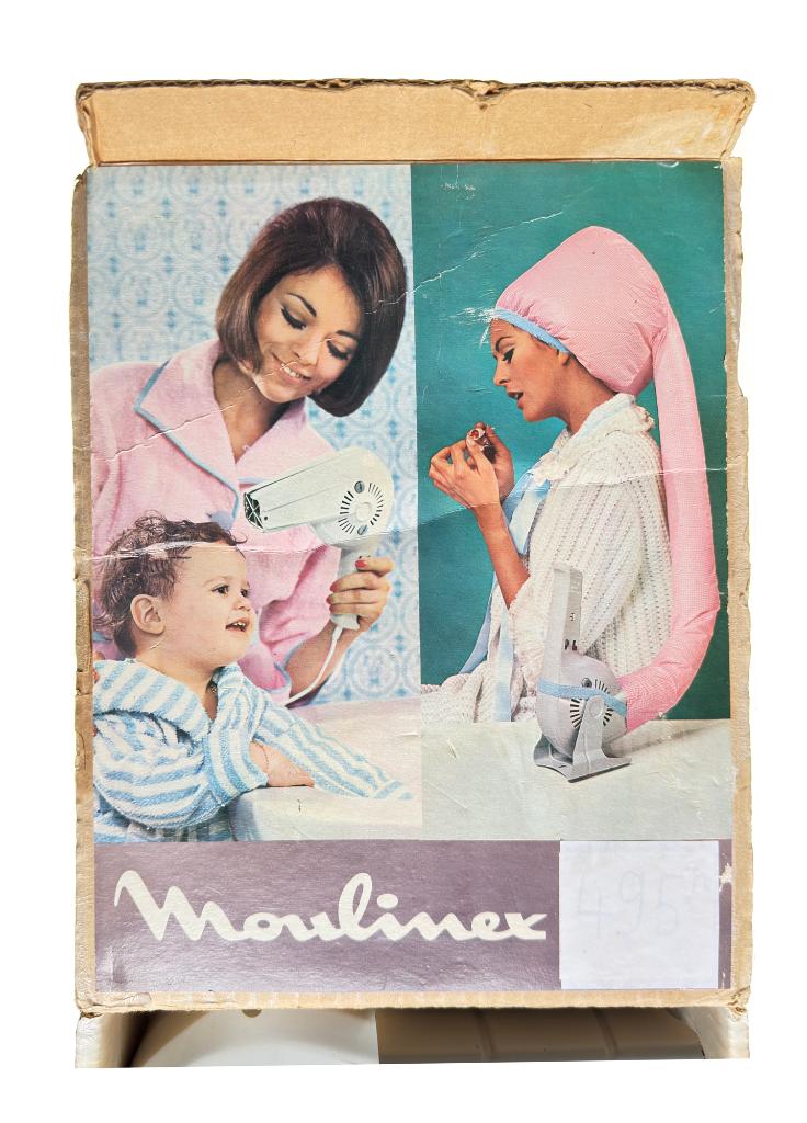 Vintage haardroger Moulinex met droogkap - jaren ’70, Ophalen of Verzenden, Gebruikt