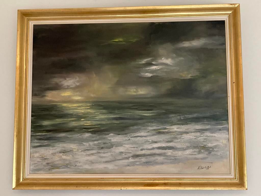 Schilderij van een zeezicht, Antiek en Kunst, Ophalen