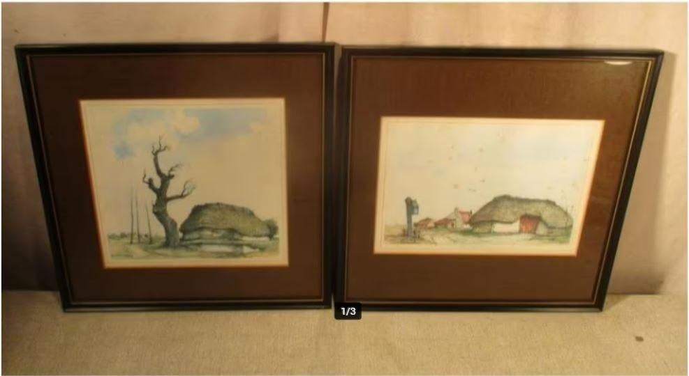 2 magnifiques gravures anciennes de Dirk Baksteen - 33x33, Antiquités & Art, Enlèvement ou Envoi