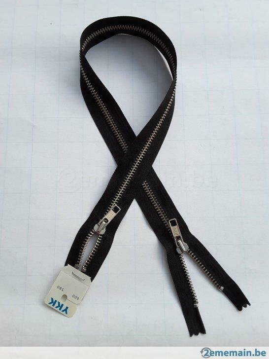 tirette double curseur 60 cm métallique noir, Hobby & Loisirs créatifs, Enlèvement ou Envoi, Neuf