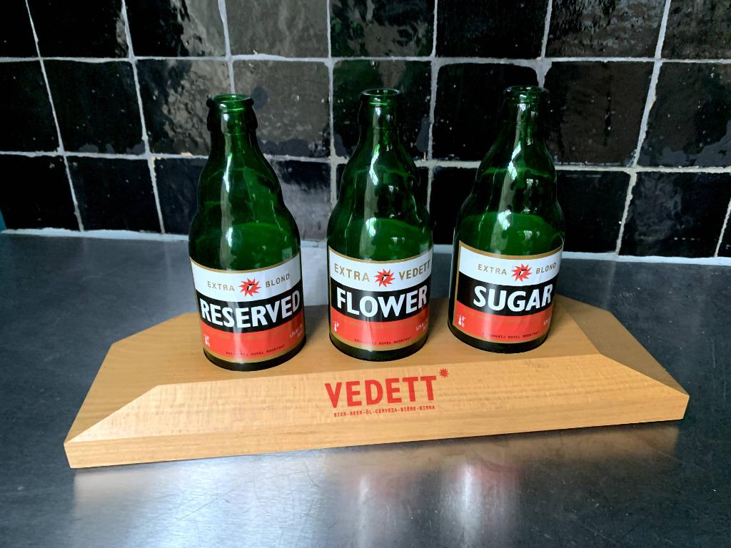 Présentoir à bouteilles Vedett, Enlèvement, Comme neuf, Panneau, Plaque ou Plaquette publicitaire, Autres marques