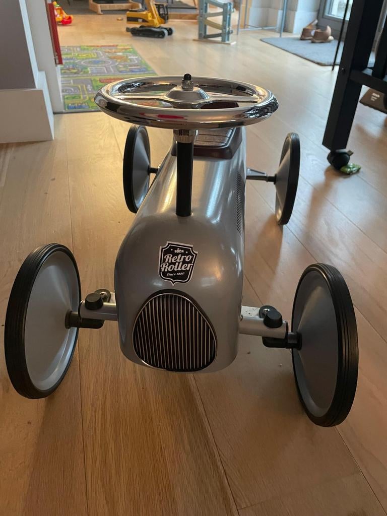 Retro roller Loopauto in zilver, Ophalen, Zo goed als nieuw, Loopvoertuig
