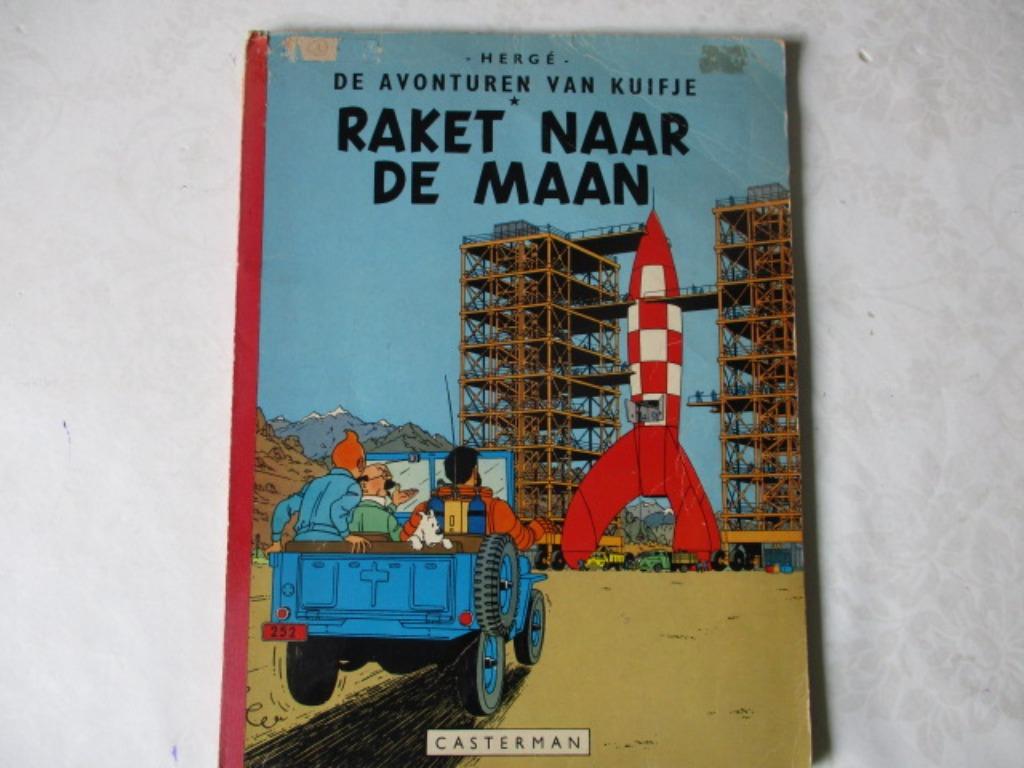 raket + mannen + bianca, Gelezen, Ophalen of Verzenden, Meerdere stripboeken, Herge