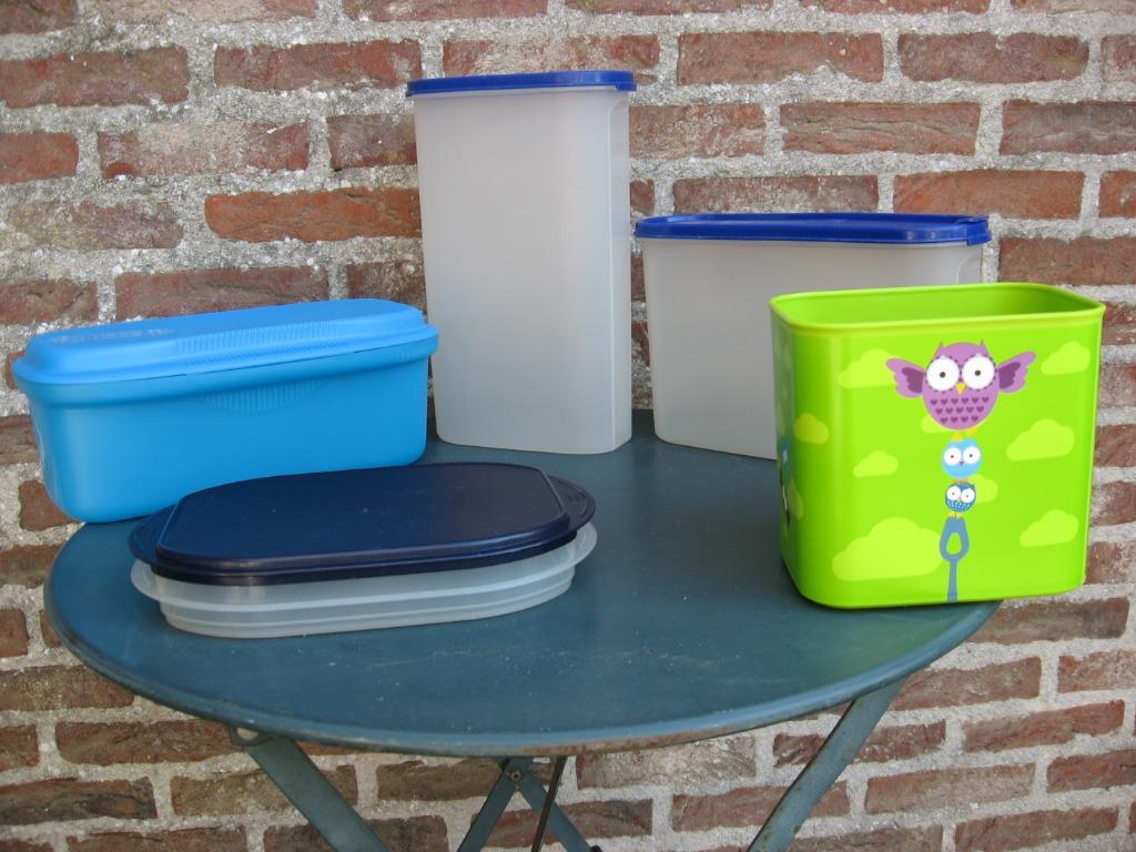tupperware: pastakoker, ruimtespaarders, clickplus ..., Huis en Inrichting, Keuken | Tupperware, Blauw, Ophalen of Verzenden