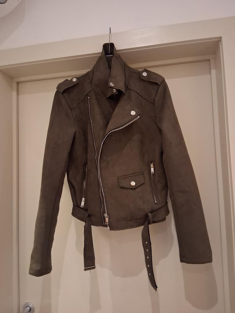 Biker jacket, Ophalen of Verzenden, Zo goed als nieuw, Maat 38/40 (M), Groen