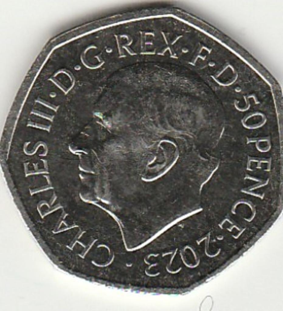 Groot-Brittannië 2023 50 pence King Charles, Verzenden, Overige landen, Losse munt