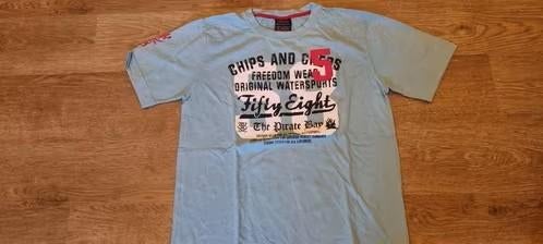 blauwe t-shirt Chips en cheps (C&A) maat 164, Kinderen en Baby's, Kinderkleding | Maat 164, Gebruikt, C&A, Ophalen of Verzenden