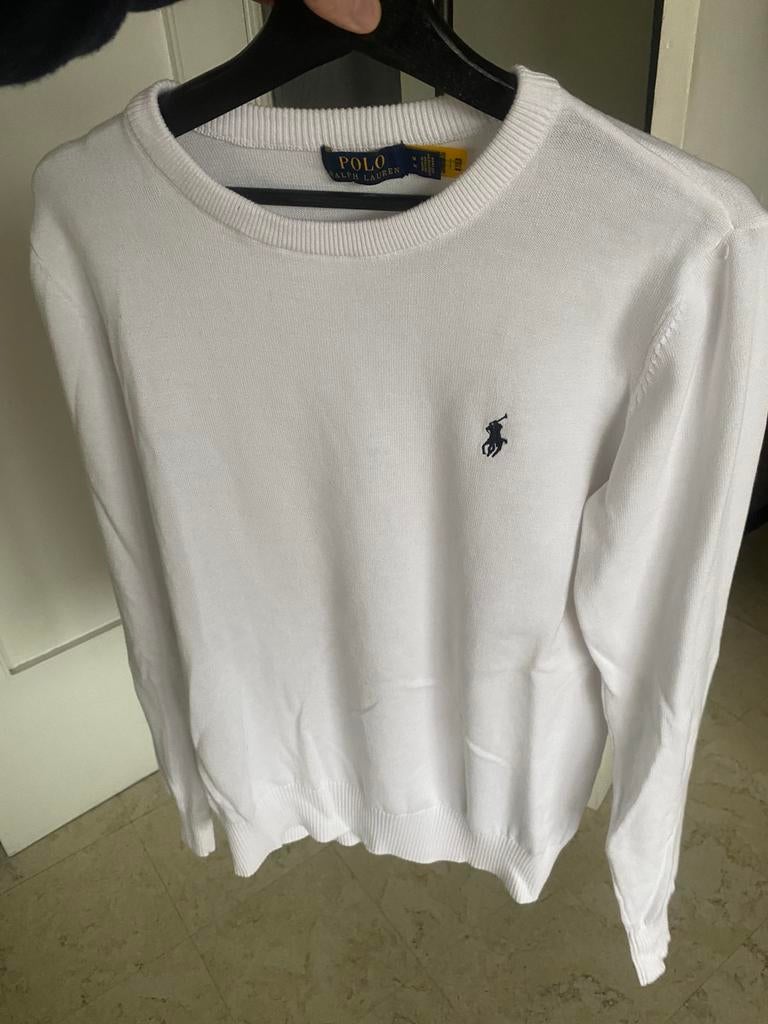 Ralph lauren heren wit trui, Enlèvement ou Envoi, Comme neuf, Blanc