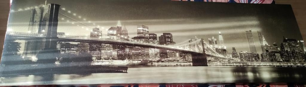 cadre gravure " NEW-YORK" sur toile, Maison & Meubles, Accessoires pour la Maison | Peintures, Dessins & Photos, Enlèvement, Utilisé