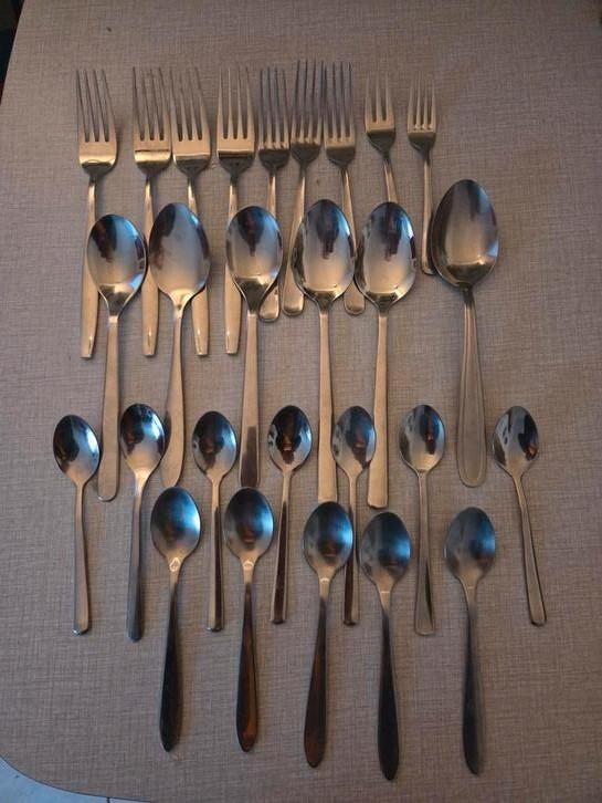 27 stuks bestek., Huis en Inrichting, Keuken | Bestek, Ophalen of Verzenden, Zo goed als nieuw, Los bestek, Inox of Chroom
