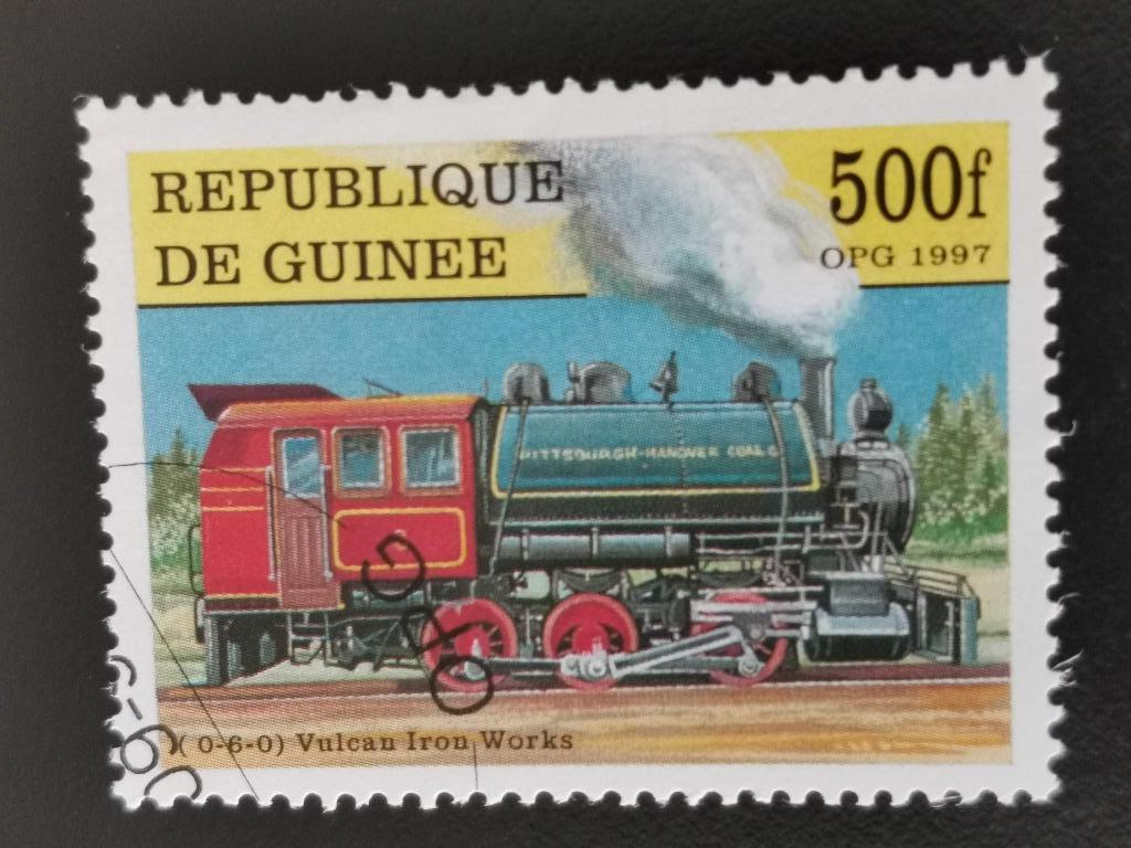 Guinee 1997 - trein, locomotief, treinen, Postzegels en Munten, Postzegels | Afrika, Ophalen of Verzenden, Guinee, Gestempeld