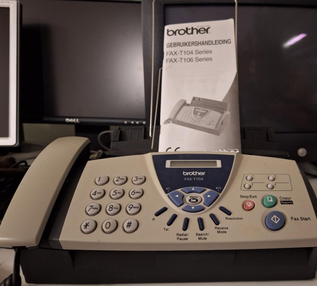 Brother Fax-T104-Kopieerapparaat+ingeb telefoon+antwoord app, Ophalen, Gebruikt, Met geheugen, Meeluisterfunctie