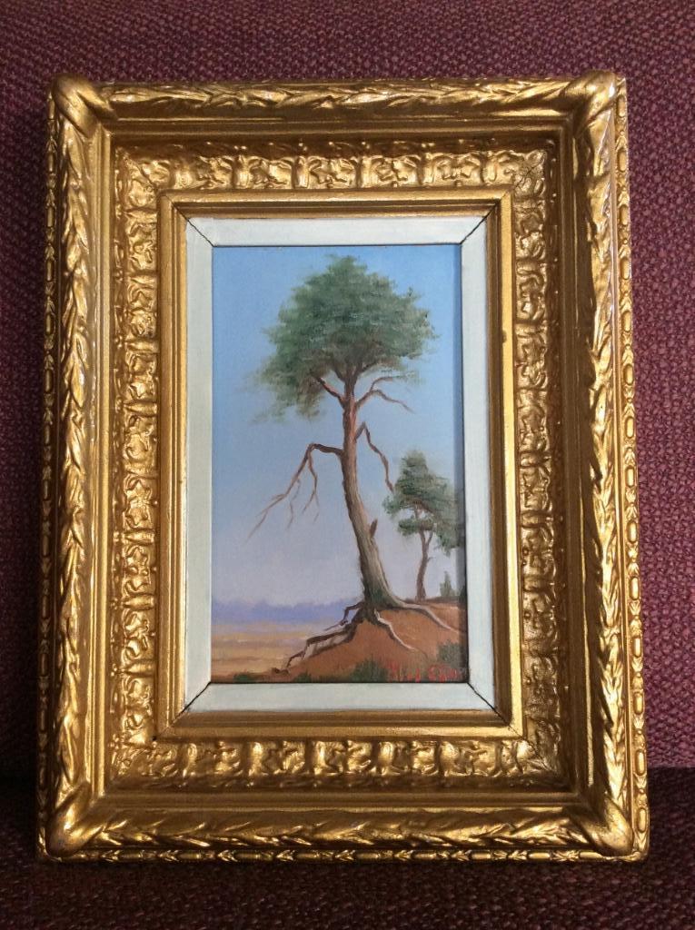 Paysage dans un beau cadre, signé, Antiquités & Art, Art | Peinture | Classique, Enlèvement ou Envoi, Peinture à l'huile, Paysage
