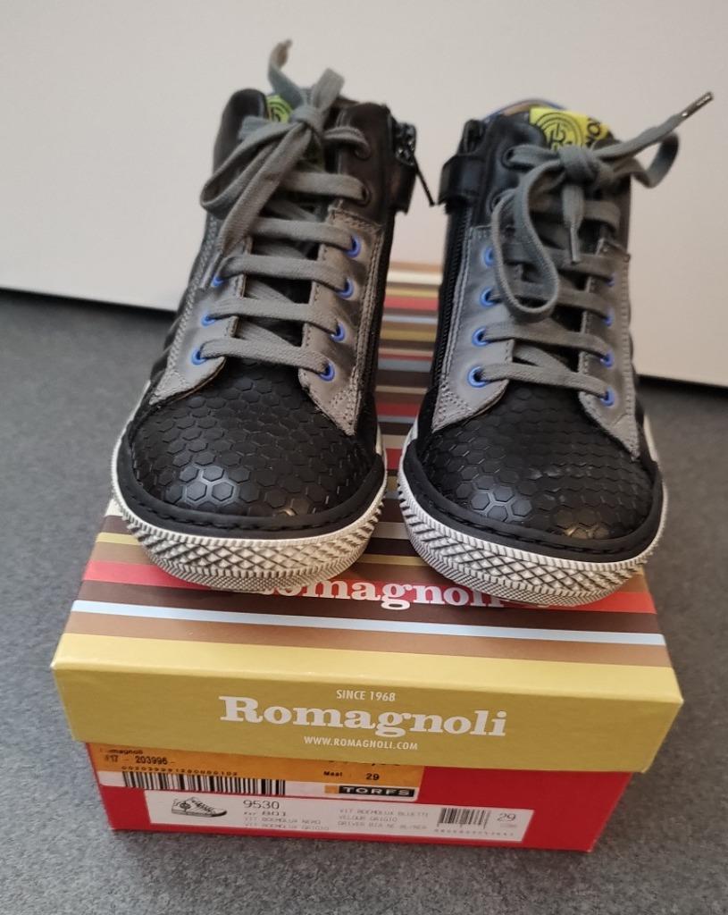 Mooie zwarte lederen hoge schoenen Romagnoli, maat 29 (nieuw, Schoenen, Nieuw, Ophalen of Verzenden, Romagnoli