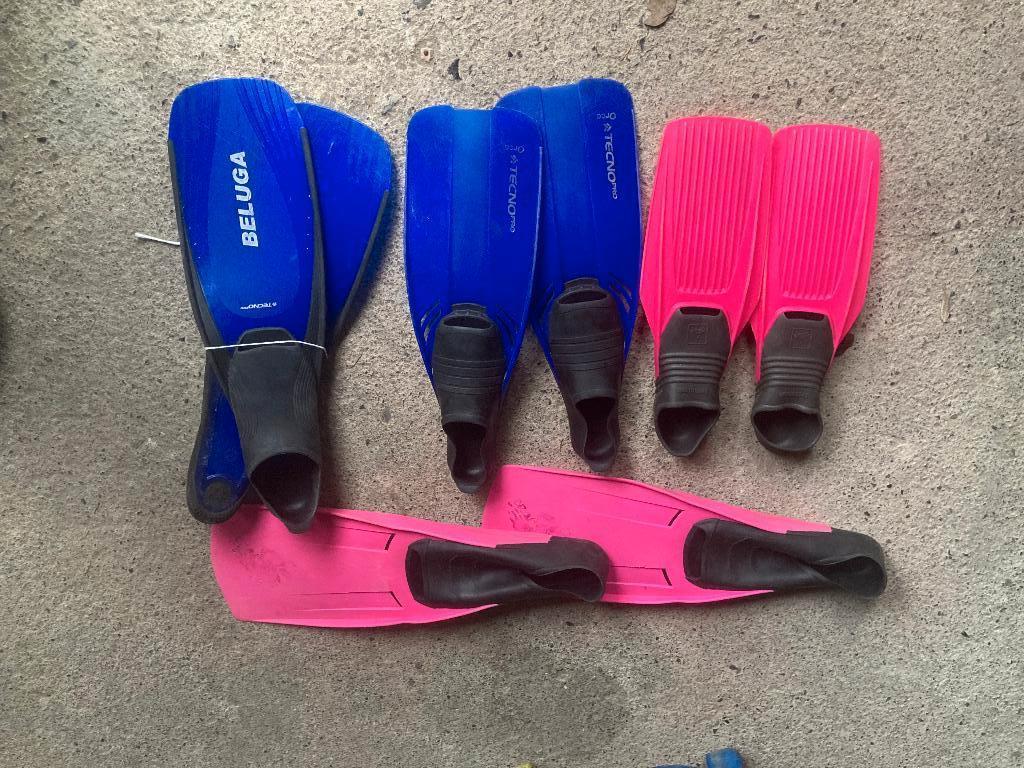 lot de Palmes, Sports nautiques & Bateaux, Enlèvement, Utilisé, Palmes de natation ou de plongée