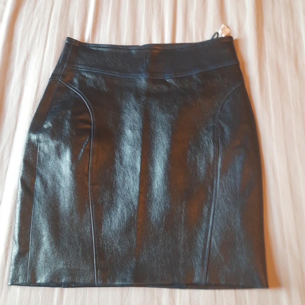 JITROIS FRANCE *MINI-JUPE EN CUIR BLEU *PETIT*NEUF*, Neuf, JITROIS, Enlèvement, Bleu