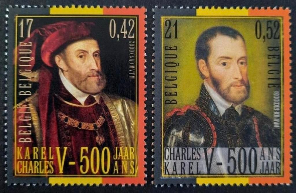 België: OBP 2887/88 ** Karel V 2000., Postzegels en Munten, Frankeerzegel, Ophalen of Verzenden, Zonder stempel, Postfris