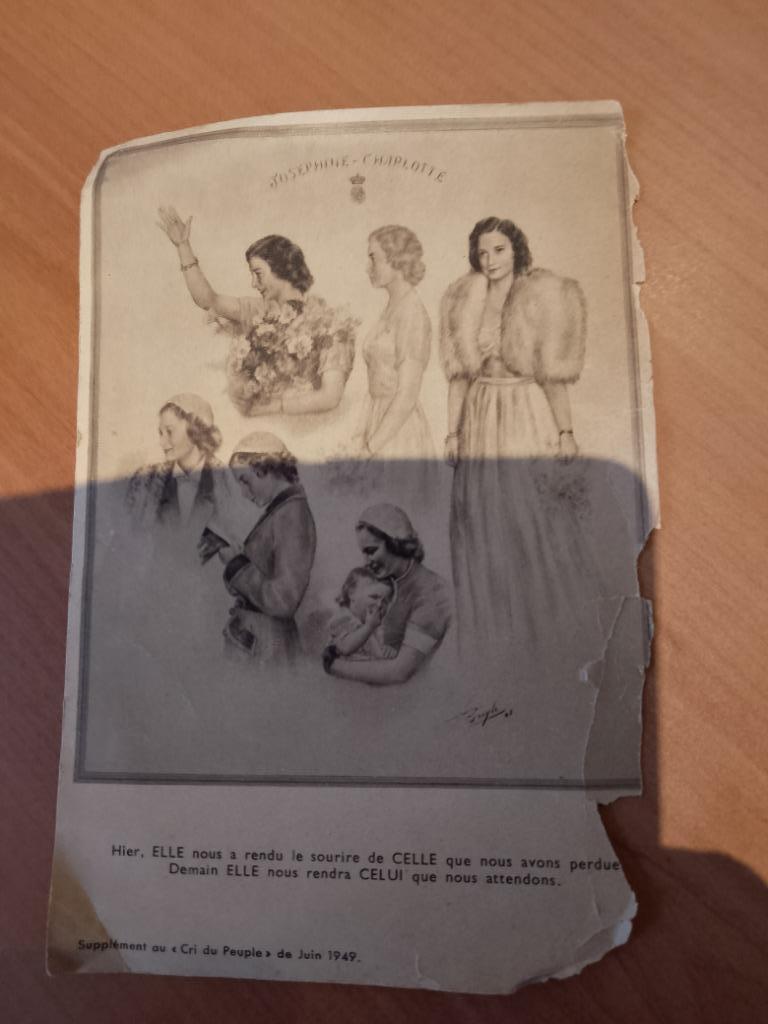 Oude kaart Josephine Charlotte, Envoi