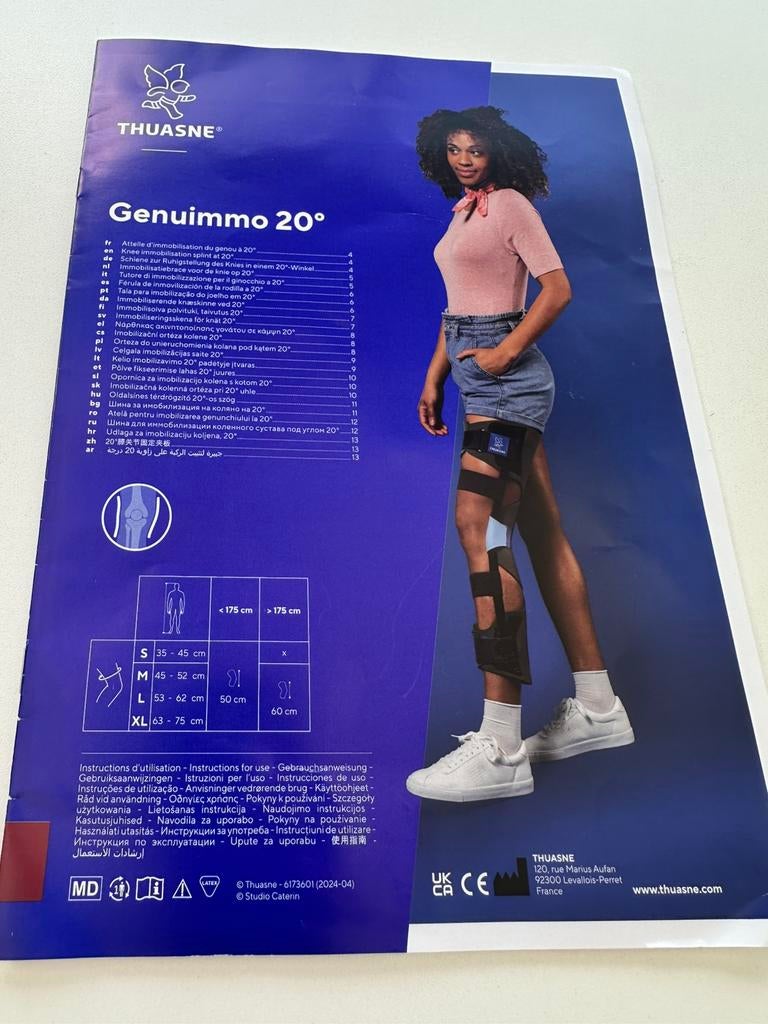 Attelle d immobilisation genou Thuasne, Enlèvement