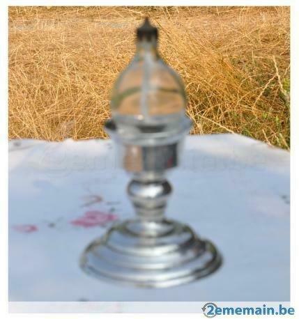 bougeoir d'église métal argenté 2 usages différents