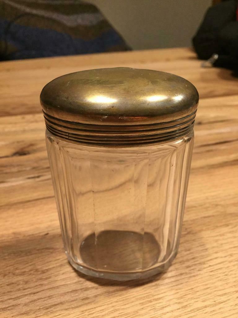 set / 2 conteneurs de stockage antiques en verre ou cristal,, Enlèvement ou Envoi, Utilisé, Accessoires