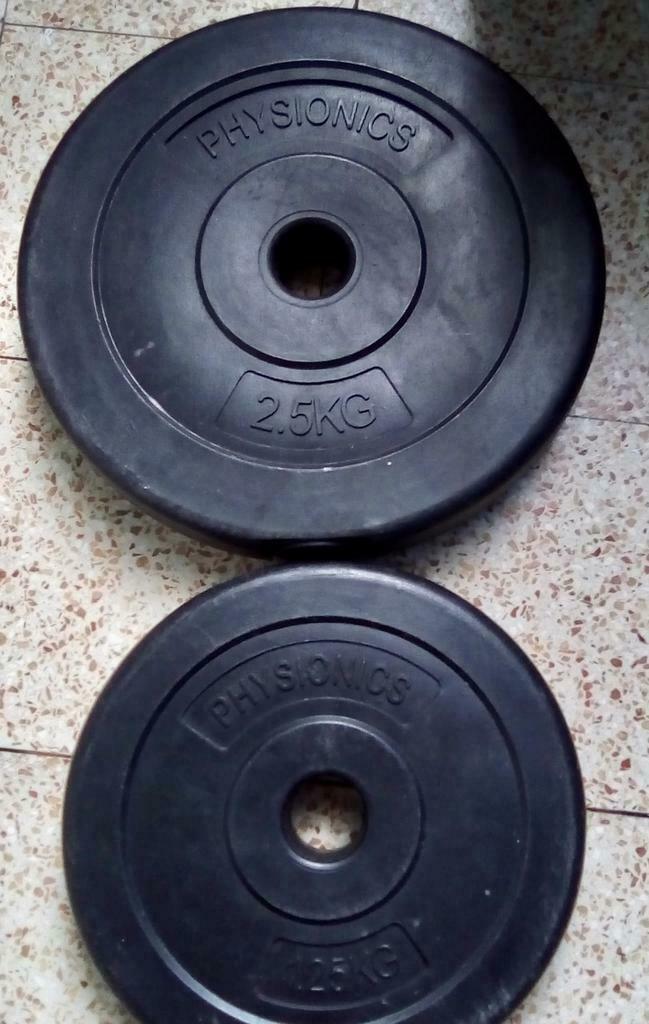 Schijven van 2,5 en 1,25 kg, Ophalen of Verzenden, Zo goed als nieuw, Halterschijven