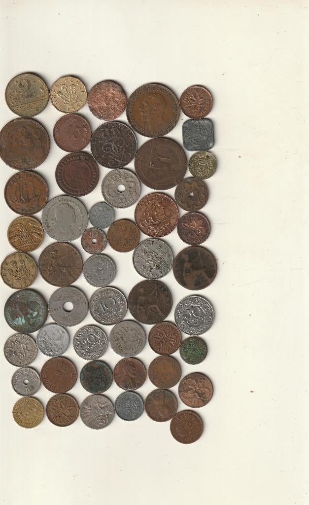 lot de 50 pièces très anciennes de 1860 à 1950,, Enlèvement ou Envoi, Autres pays, Monnaie en vrac