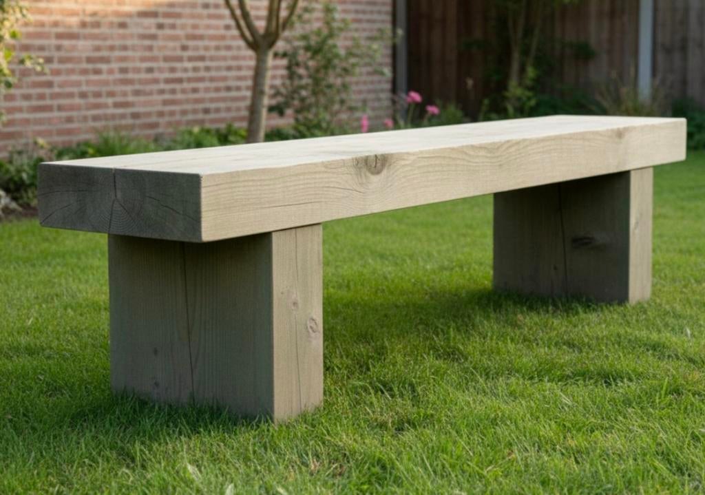 Banc de jardin design en bois massif (Artisanal), Tuin en Terras, Tuinbanken